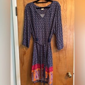 Border Print Dress